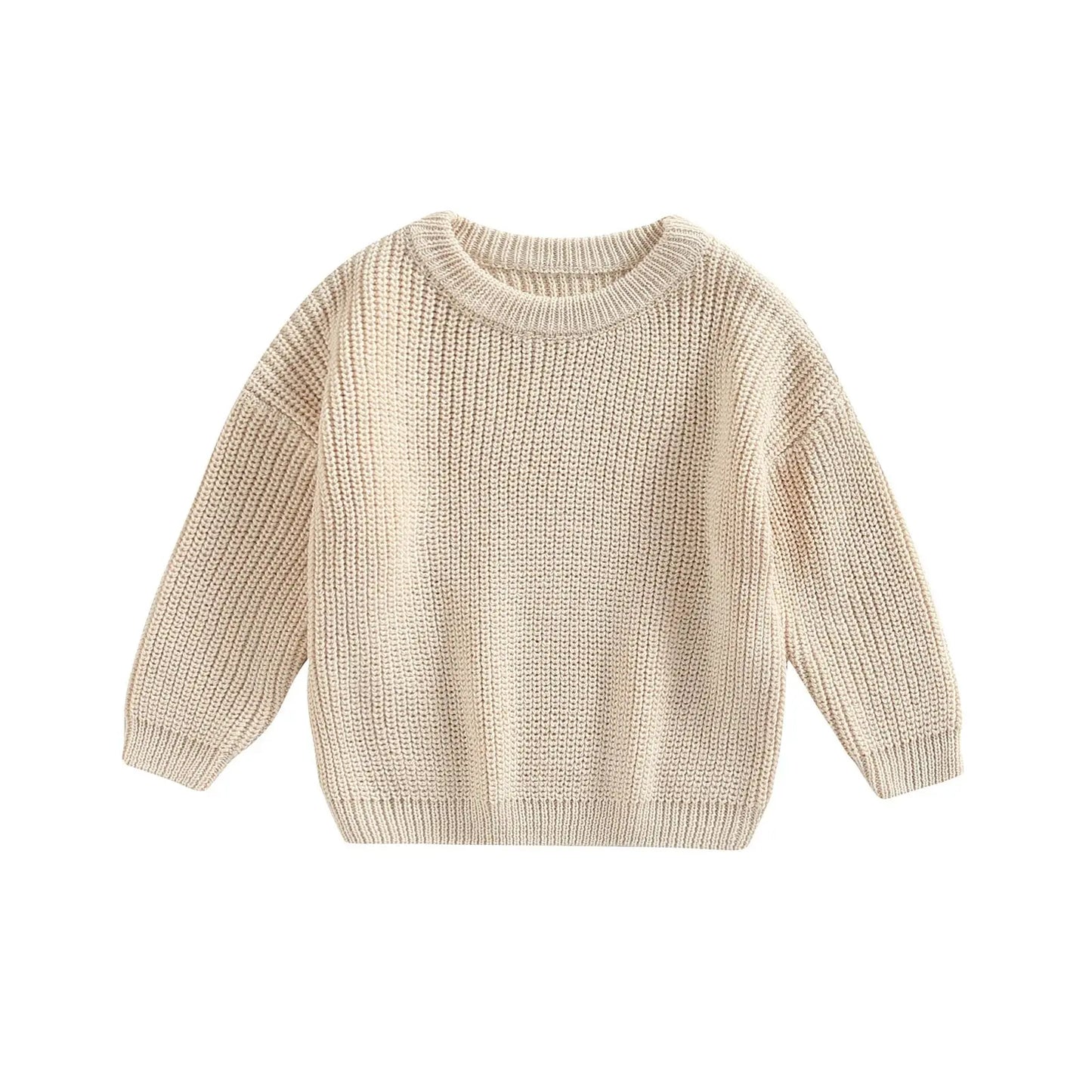 Citgeett Autumn Kids Toddler Baby Girls Boys Sweaters Long Sleeve Solid Color Loose Knitted Pullovers Spring Clothes