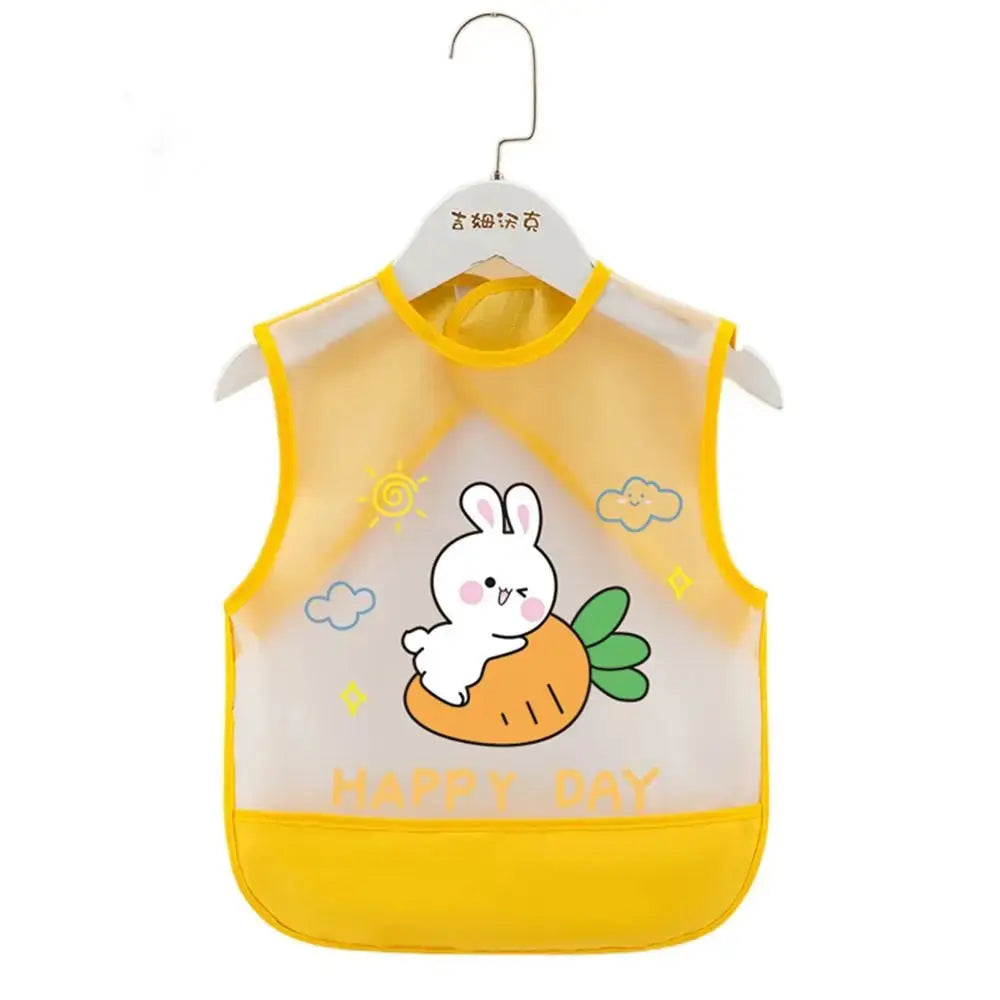 Waterproof Baby Eating Infant Toddler Baby Cartoon Sleeveless Art Apron Feeding Bib for Boys Girls Soft Baby Bibs Burp Clothes