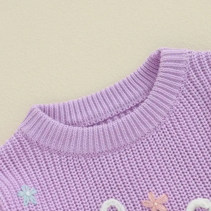 Big Sister Sweaters Cute Long Sleeve Letter Embroidery Knit Pullover Toddler Loose Tops