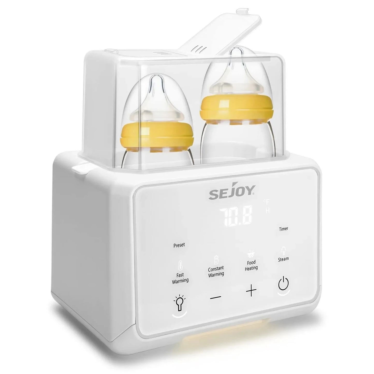 Sejoy 6‑in‑1 baby bottle warmer with LCD display – warms breastmilk, formula, food, and water safely