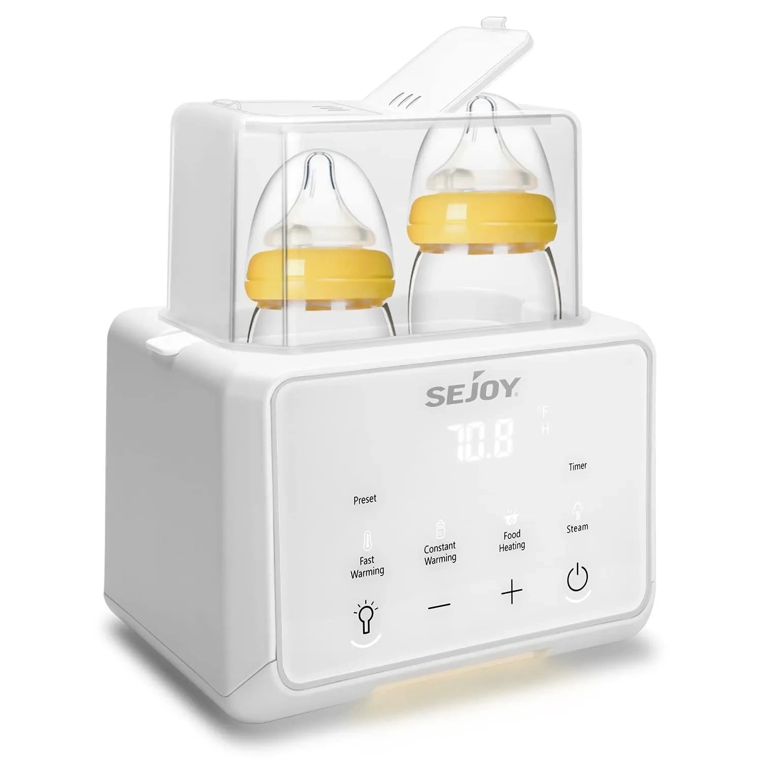 Sejoy 6‑in‑1 baby bottle warmer with LCD display – warms breastmilk, formula, food, and water safely