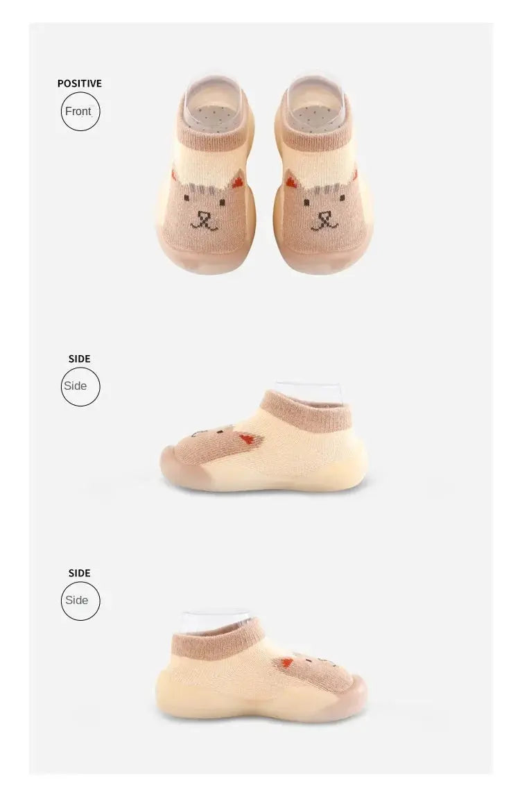 Children Anti-slip Shoes Newborn Baby Girl Cotton Non-slip Floor Socks Baby Boy Rubber Sole Cartoon Indoor Socks Infant Shoes