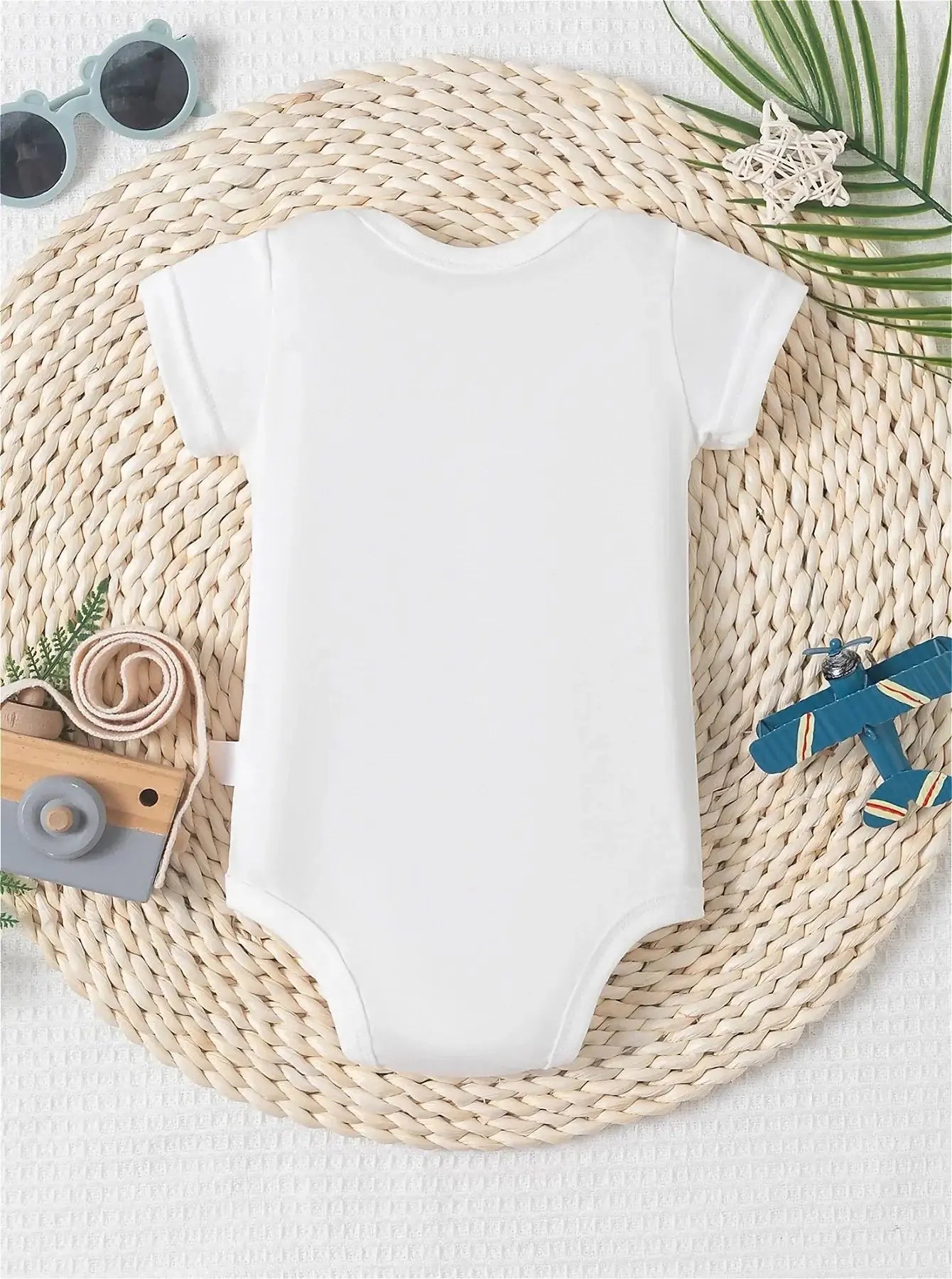 Infant's "I May Be Small" Print Bodysuit, Casual Short Sleeve Romper, Baby Boy's Outdoor Clothing