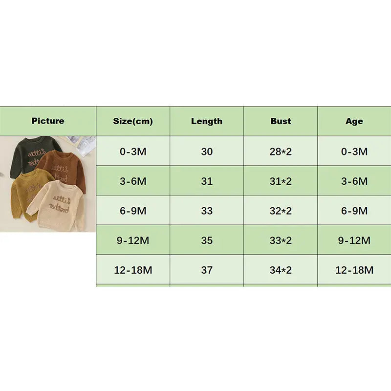 Lioraitiin 0-18M Baby Boys Sweater Letter Embroidery Crew Neck Long Sleeve Pullovers Fall Toddler Clothes Tops