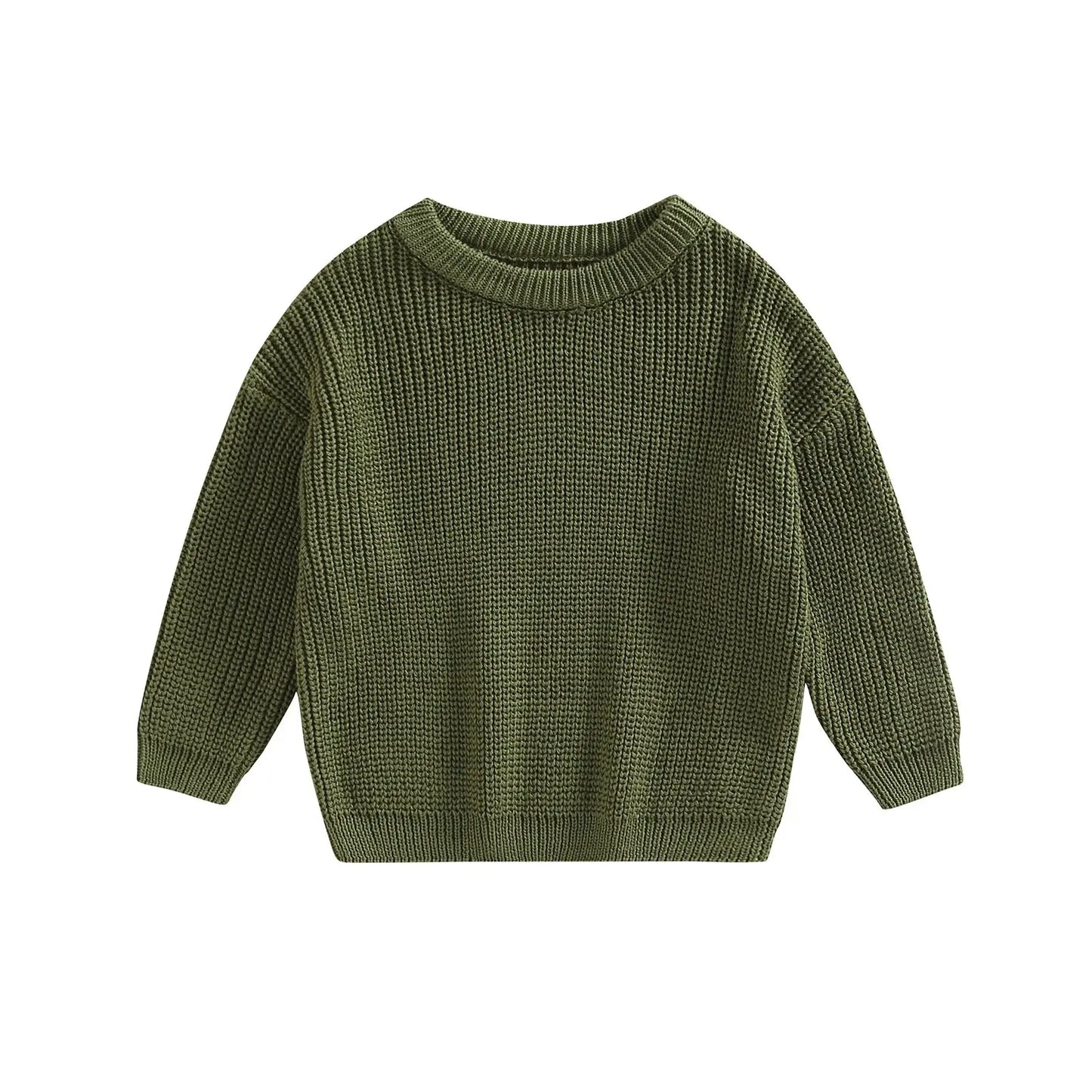 Citgeett Autumn Kids Toddler Baby Girls Boys Sweaters Long Sleeve Solid Color Loose Knitted Pullovers Spring Clothes