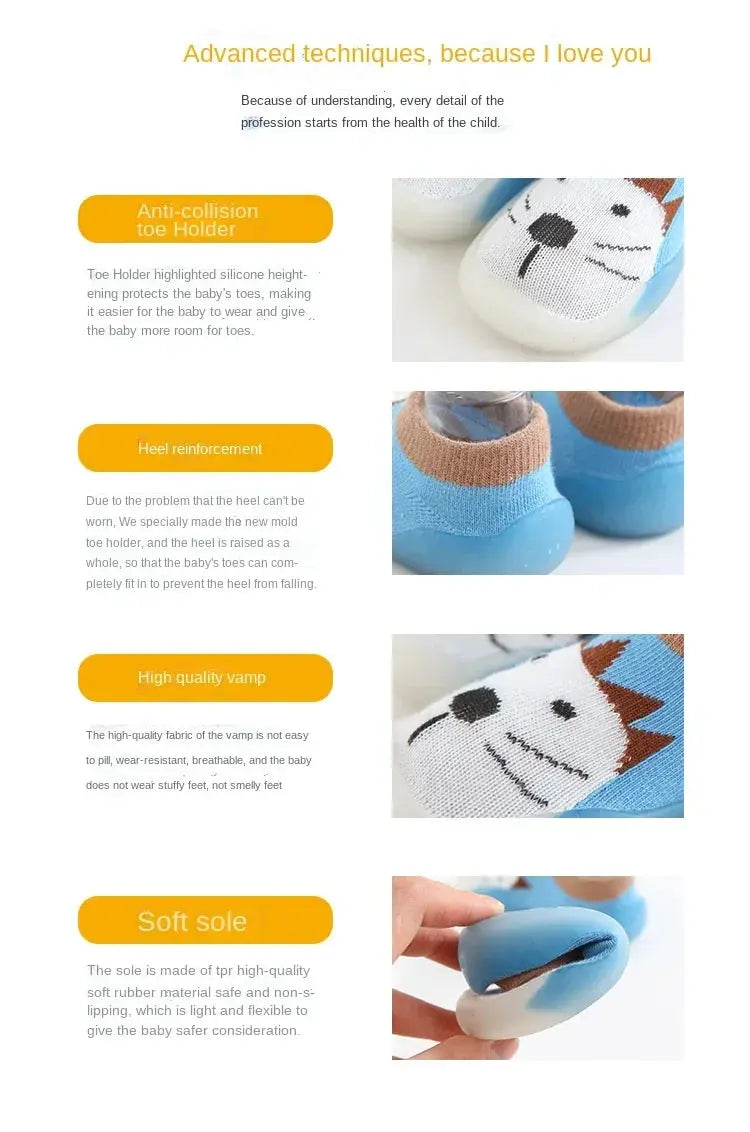 Children Anti-slip Shoes Newborn Baby Girl Cotton Non-slip Floor Socks Baby Boy Rubber Sole Cartoon Indoor Socks Infant Shoes