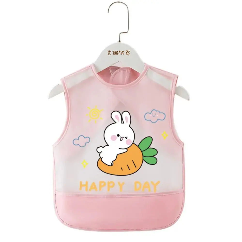 Waterproof Baby Eating Infant Toddler Baby Cartoon Sleeveless Art Apron Feeding Bib for Boys Girls Soft Baby Bibs Burp Clothes