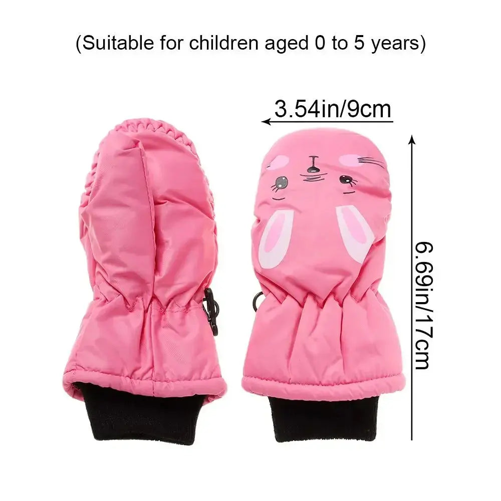 Thermal Ski Gloves Children Kids Winter Fleece Waterproof Warm Child Snowboard Snow Gloves 3 Fingers for Skiing Riding перч