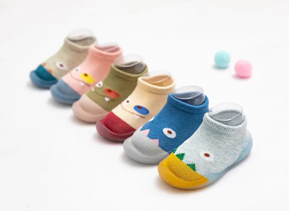 Children Anti-slip Shoes Newborn Baby Girl Cotton Non-slip Floor Socks Baby Boy Rubber Sole Cartoon Indoor Socks Infant Shoes
