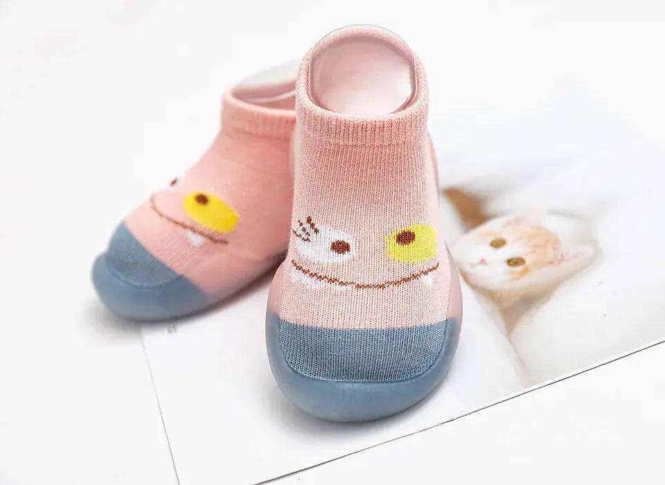 Children Anti-slip Shoes Newborn Baby Girl Cotton Non-slip Floor Socks Baby Boy Rubber Sole Cartoon Indoor Socks Infant Shoes