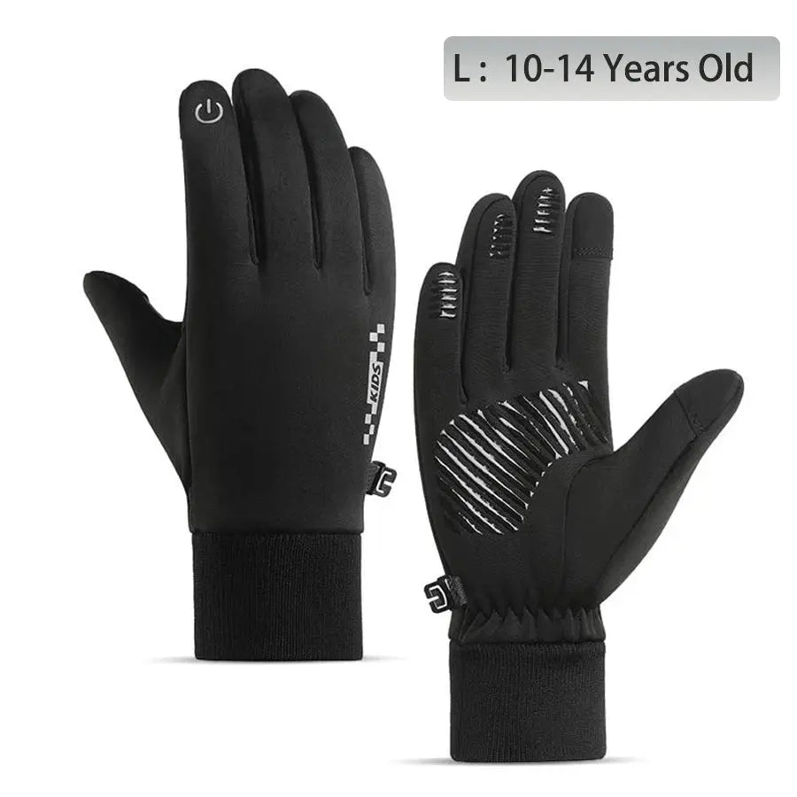 Winter Children's Gloves Padded Warm Wind Cold Riding Gloves Touch Screen Non-slip Ski Gloves Outdoor Sports Gloves