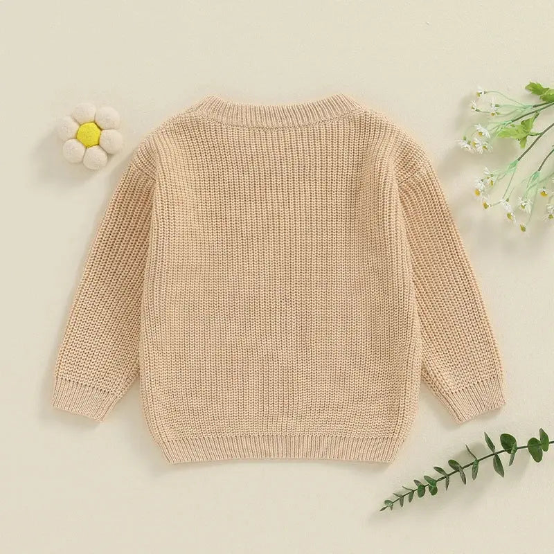 Big Sister Sweaters Cute Long Sleeve Letter Embroidery Knit Pullover Toddler Loose Tops