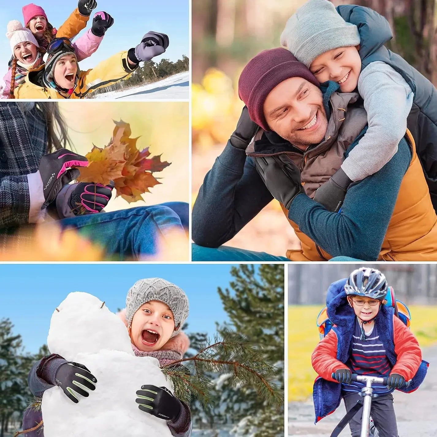 Winter Children's Gloves Padded Warm Wind Cold Riding Gloves Touch Screen Non-slip Ski Gloves Outdoor Sports Gloves