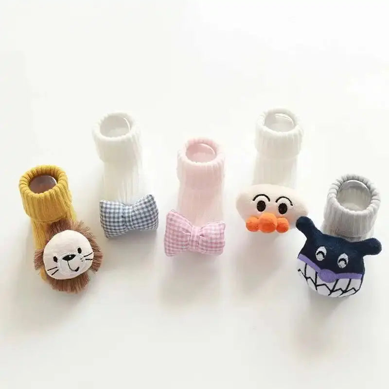 1 Pair Cotton Baby Socks Girls Boys Rubber Anti Slip Floor Cartoon Kids Toddlers Autumn Spring Newborn Infant Gift