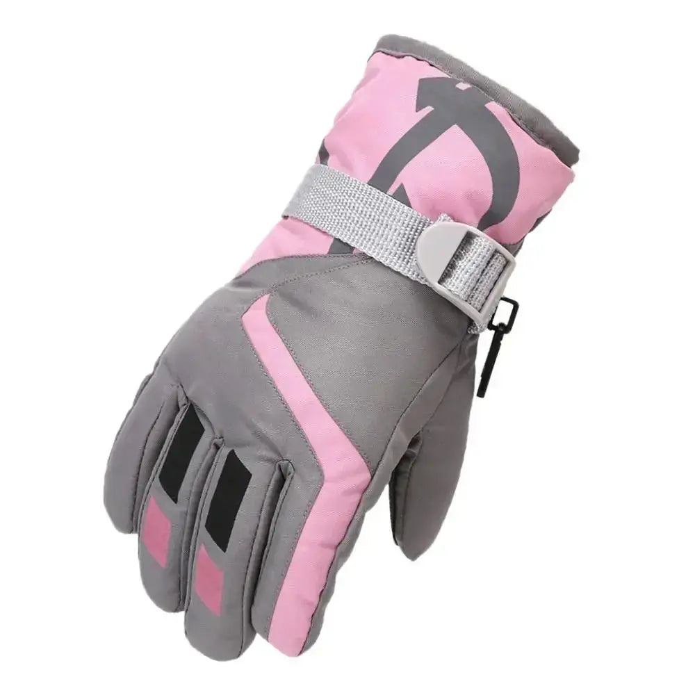 Thermal Ski Gloves Children Kids Winter Fleece Waterproof Warm Child Snowboard Snow Gloves 3 Fingers for Skiing Riding перч