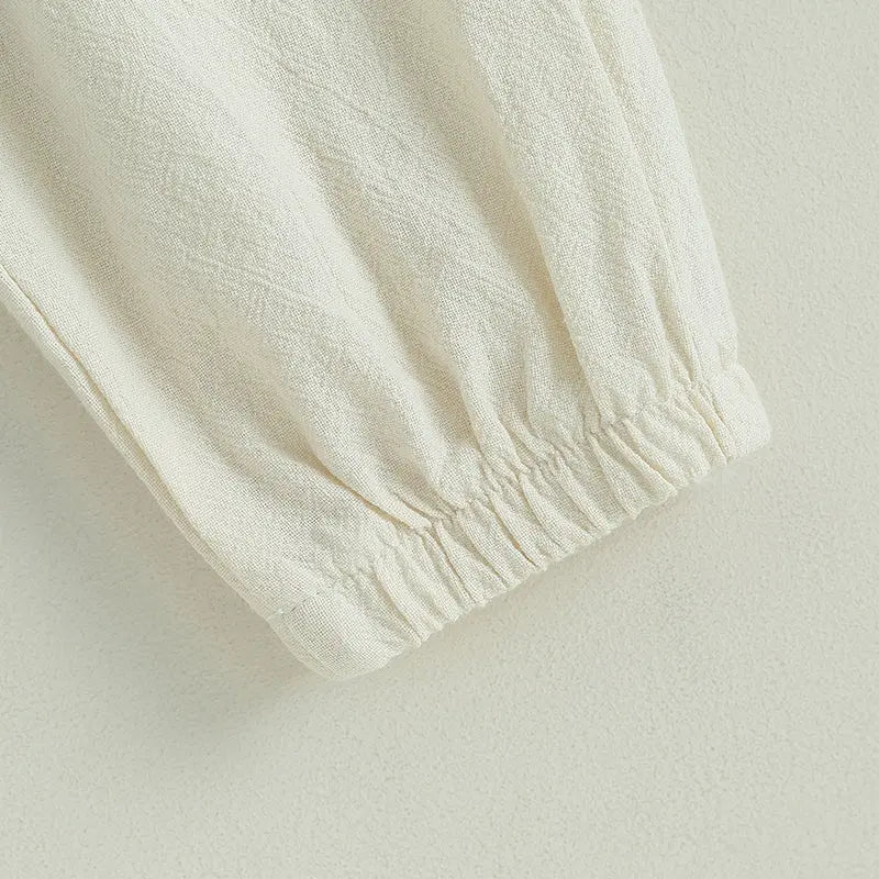 Cotton Linen Casual Baby Pants Toddler Boys Girls Casual Bottom Summer Autumn Solid Drawstring Button Children Pockets Trousers