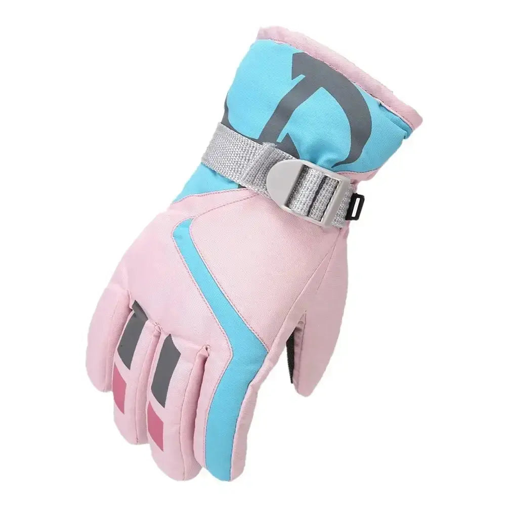 Thermal Ski Gloves Children Kids Winter Fleece Waterproof Warm Child Snowboard Snow Gloves 3 Fingers for Skiing Riding перч