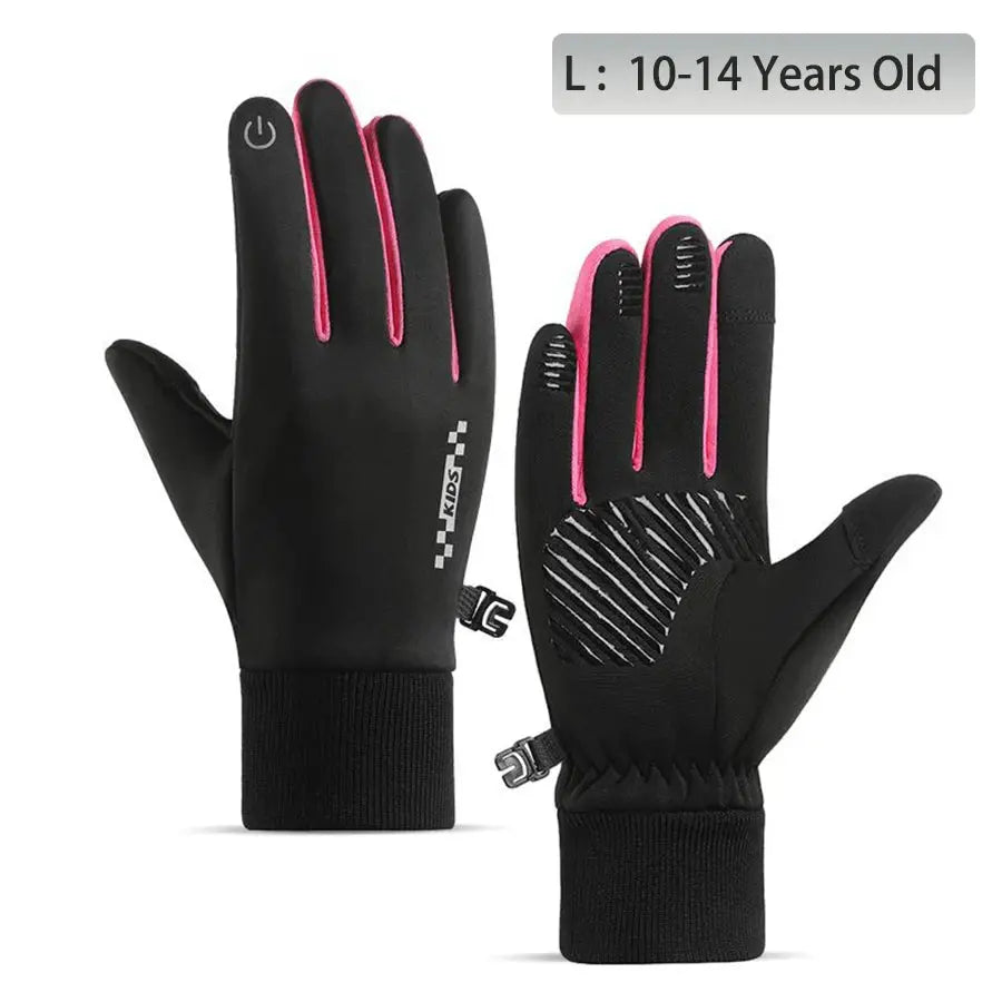 Winter Children's Gloves Padded Warm Wind Cold Riding Gloves Touch Screen Non-slip Ski Gloves Outdoor Sports Gloves