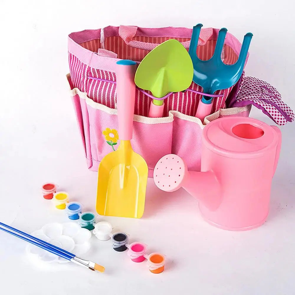 Kids Gardening Tools 20X Garden Tools Set Fun Gardening Play Kit Child Outdoor Toy With Watering Can Shovel Rake Gloves And