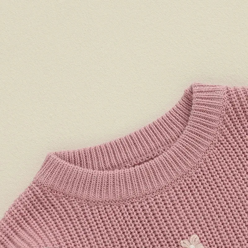 Big Sister Sweaters Cute Long Sleeve Letter Embroidery Knit Pullover Toddler Loose Tops