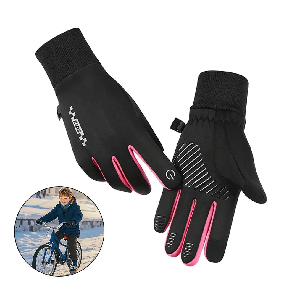 Winter Children's Gloves Padded Warm Wind Cold Riding Gloves Touch Screen Non-slip Ski Gloves Outdoor Sports Gloves