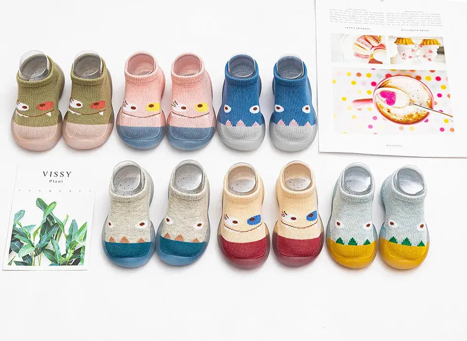 Children Anti-slip Shoes Newborn Baby Girl Cotton Non-slip Floor Socks Baby Boy Rubber Sole Cartoon Indoor Socks Infant Shoes