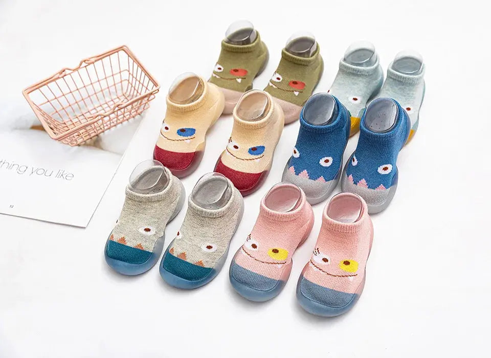 Children Anti-slip Shoes Newborn Baby Girl Cotton Non-slip Floor Socks Baby Boy Rubber Sole Cartoon Indoor Socks Infant Shoes