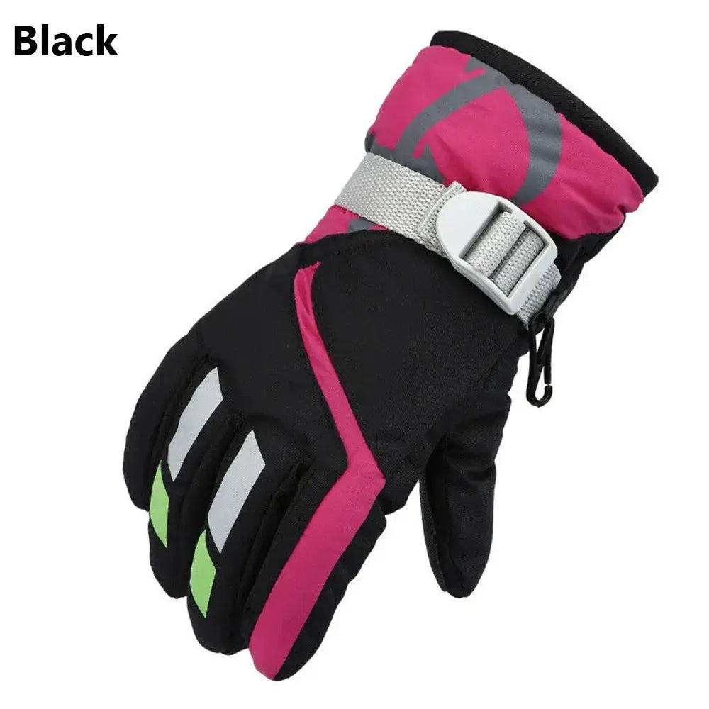 Thermal Ski Gloves Children Kids Winter Fleece Waterproof Warm Child Snowboard Snow Gloves 3 Fingers for Skiing Riding перч
