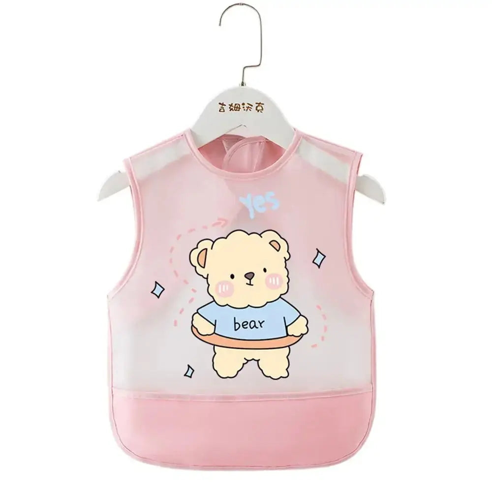 Waterproof Baby Eating Infant Toddler Baby Cartoon Sleeveless Art Apron Feeding Bib for Boys Girls Soft Baby Bibs Burp Clothes