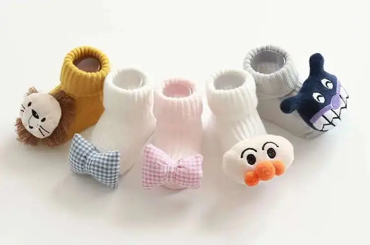 1 Pair Cotton Baby Socks Girls Boys Rubber Anti Slip Floor Cartoon Kids Toddlers Autumn Spring Newborn Infant Gift