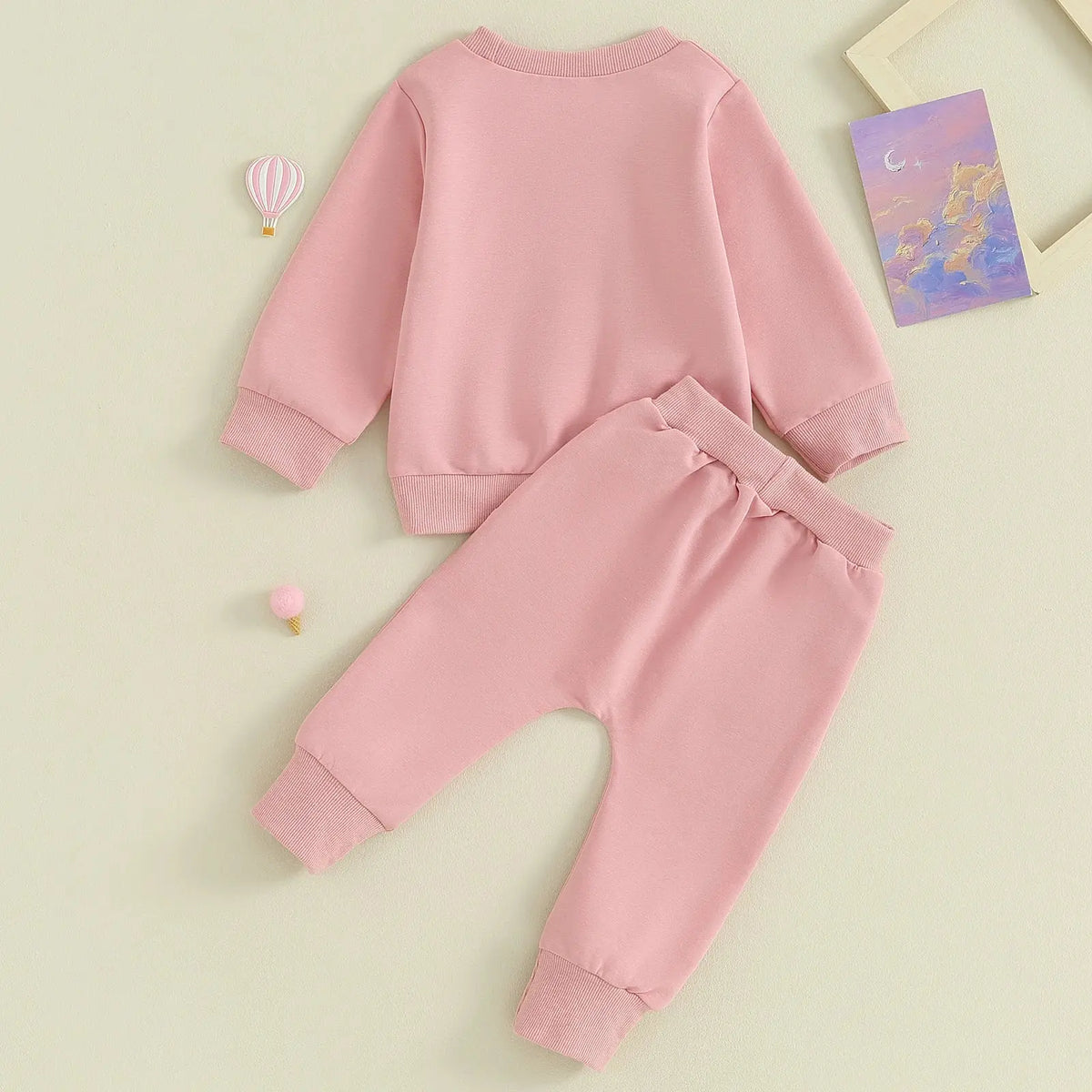 Citgeett Fall Outfits Long Sleeve Rainbow Print Sweatshirt + Pants Clothes Set