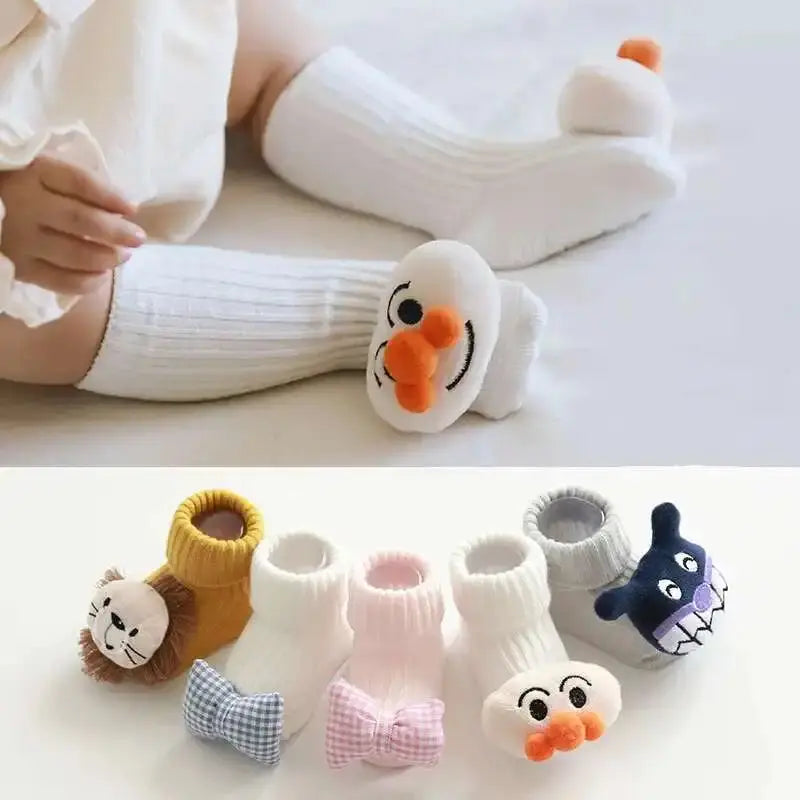 1 Pair Cotton Baby Socks Girls Boys Rubber Anti Slip Floor Cartoon Kids Toddlers Autumn Spring Newborn Infant Gift