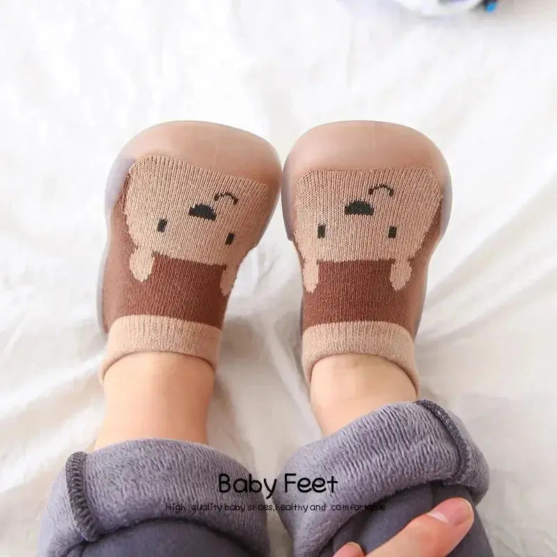 Children Anti-slip Shoes Newborn Baby Girl Cotton Non-slip Floor Socks Baby Boy Rubber Sole Cartoon Indoor Socks Infant Shoes