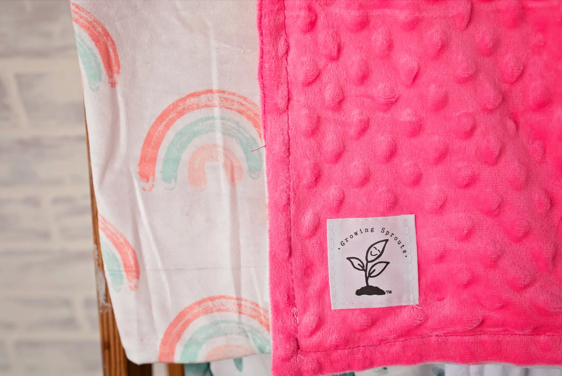 Colorful Creations Minky Blanket Growing Sprouts