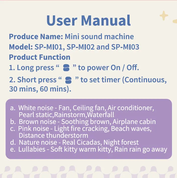 Sleeping Pal Mini Night Light Sound Machine