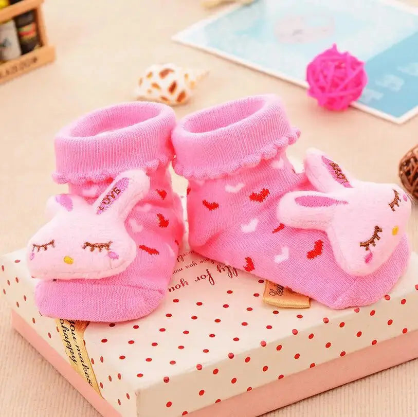 1 Pair Cotton Baby Socks Rubber Anti Slip Boy Girl Floor Kids Toddlers Autumn Spring Animal Infant Newborn Cute Gift