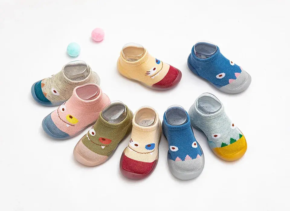 Children Anti-slip Shoes Newborn Baby Girl Cotton Non-slip Floor Socks Baby Boy Rubber Sole Cartoon Indoor Socks Infant Shoes