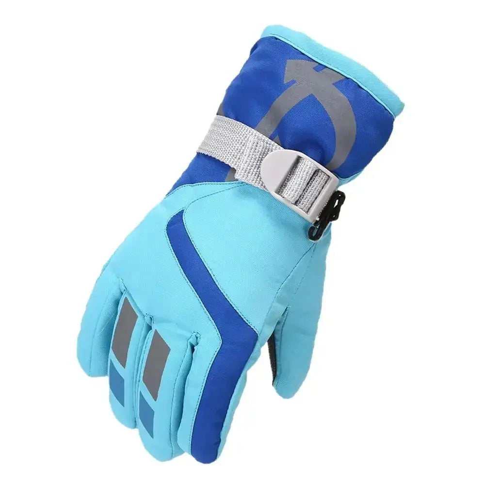 Thermal Ski Gloves Children Kids Winter Fleece Waterproof Warm Child Snowboard Snow Gloves 3 Fingers for Skiing Riding перч