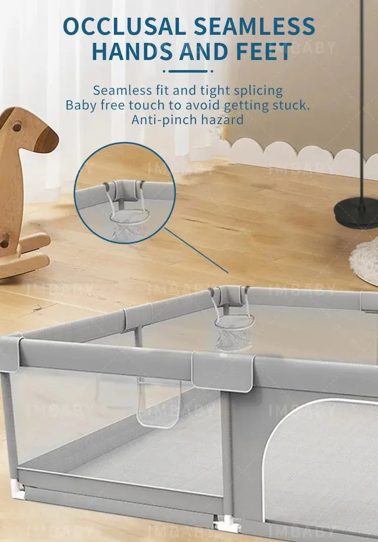 Baby Playpens Indoor Baby Corralitos for Baby Playground with Pull Rings Kids Safety Barrier Fence Dry Balls Pits Large Parks