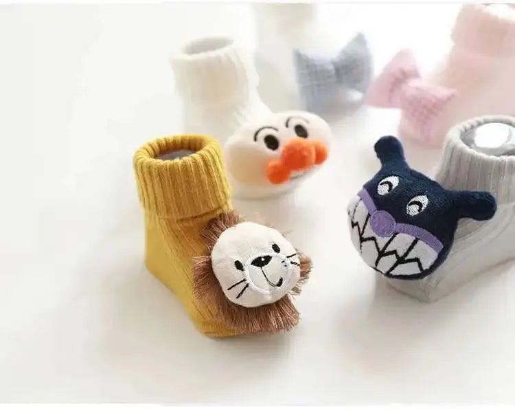 1 Pair Cotton Baby Socks Girls Boys Rubber Anti Slip Floor Cartoon Kids Toddlers Autumn Spring Newborn Infant Gift