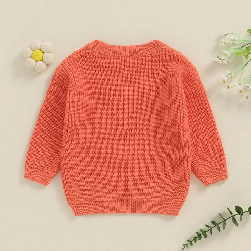 Big Sister Sweaters Cute Long Sleeve Letter Embroidery Knit Pullover Toddler Loose Tops