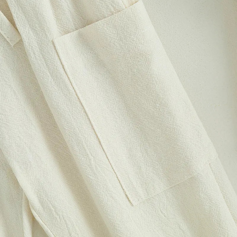 Cotton Linen Casual Baby Pants Toddler Boys Girls Casual Bottom Summer Autumn Solid Drawstring Button Children Pockets Trousers