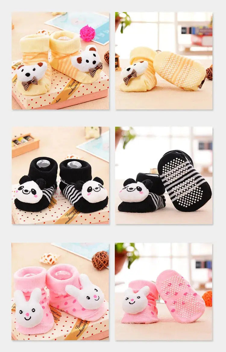 1 Pair Cotton Baby Socks Rubber Anti Slip Boy Girl Floor Kids Toddlers Autumn Spring Animal Infant Newborn Cute Gift