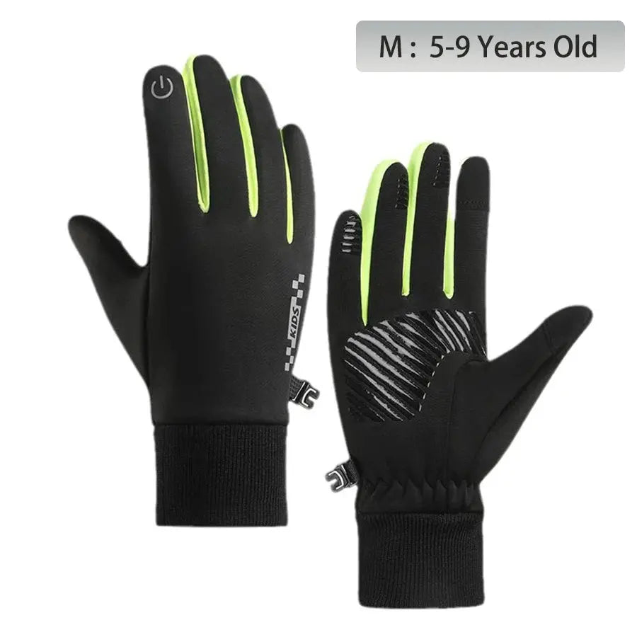 Winter Children's Gloves Padded Warm Wind Cold Riding Gloves Touch Screen Non-slip Ski Gloves Outdoor Sports Gloves