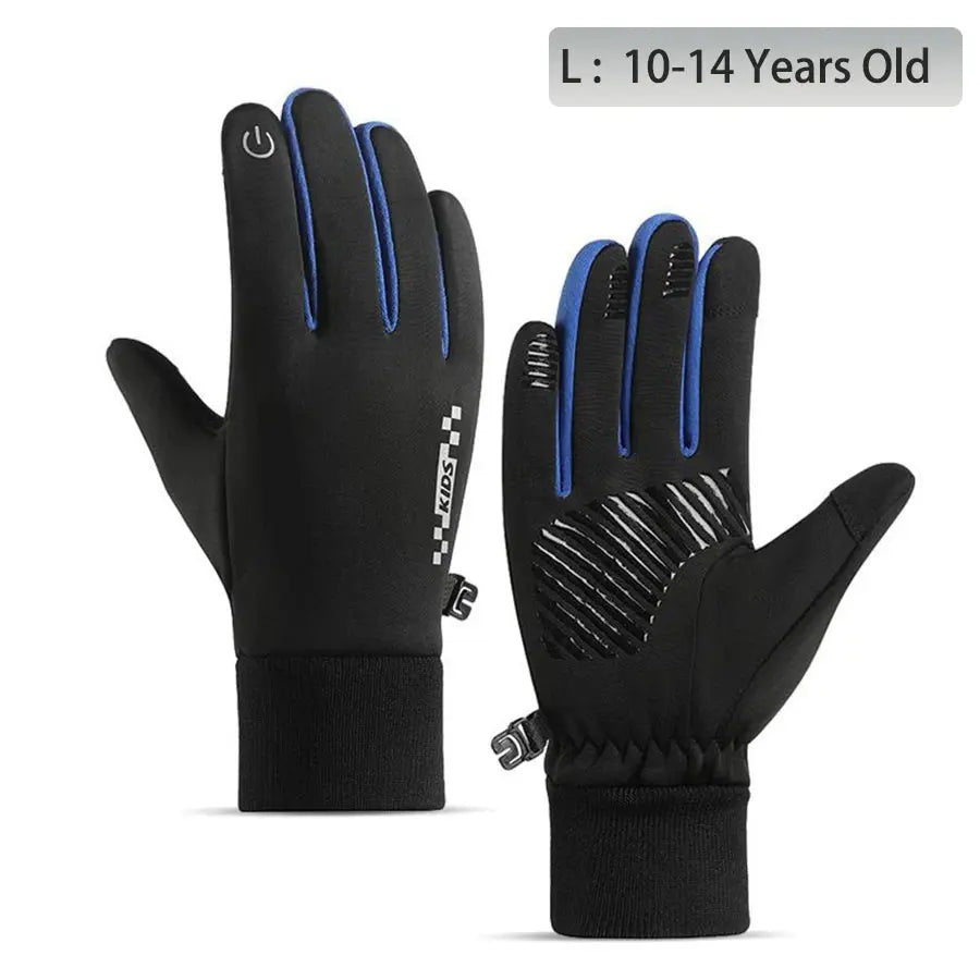 Winter Children's Gloves Padded Warm Wind Cold Riding Gloves Touch Screen Non-slip Ski Gloves Outdoor Sports Gloves