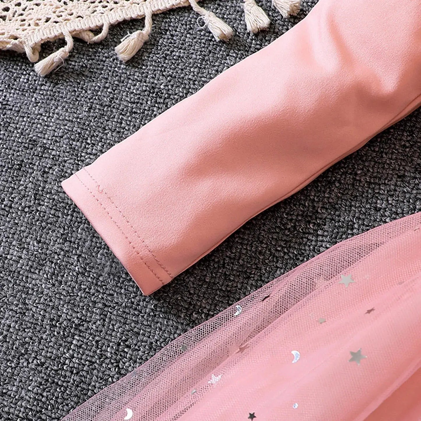 Girls Elegant Dresses Long Sleeve Sequin Design Tulle Bow Dress Christmas New Year Winter Party Girls Dresses