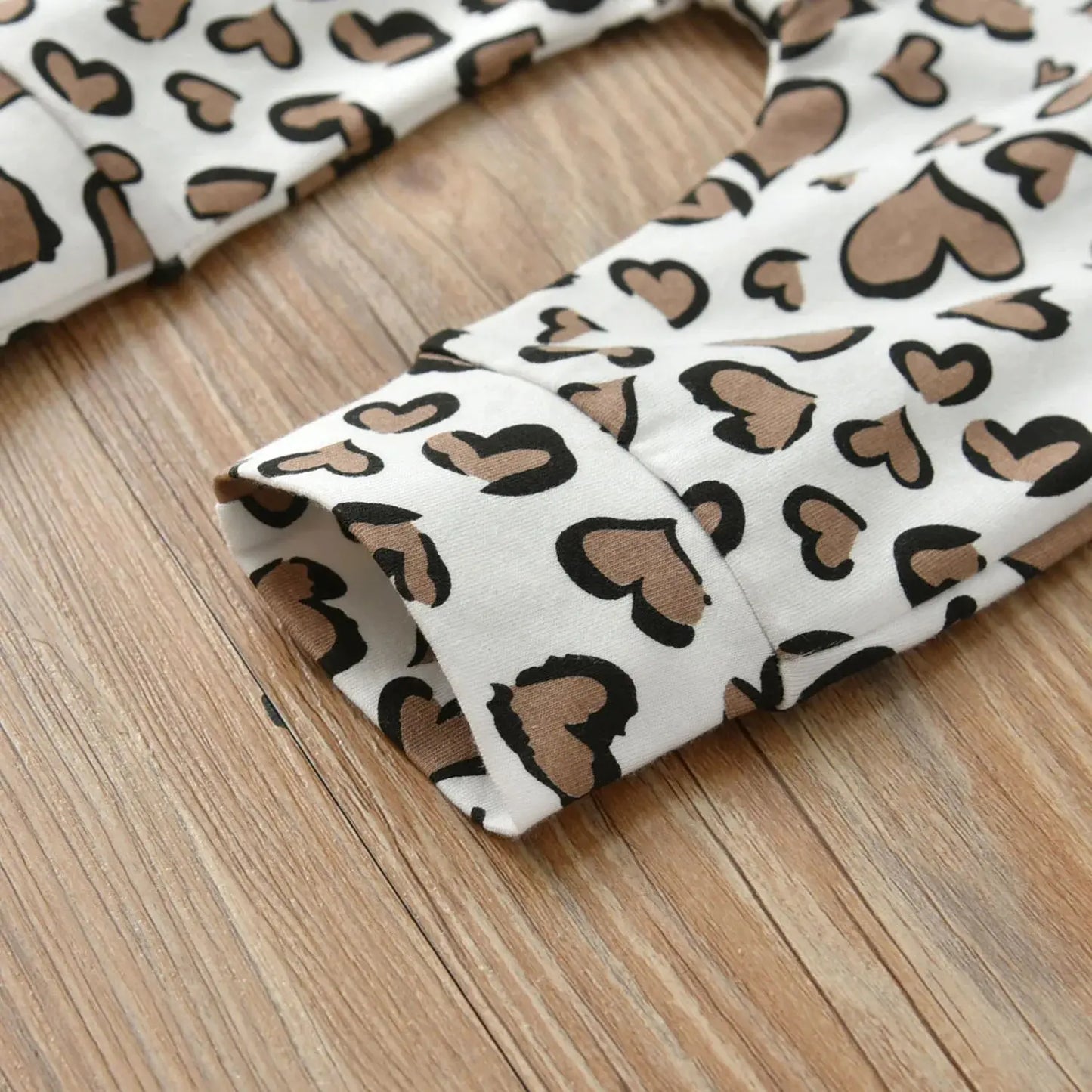 Infant Baby Girls Romper Hearts Print Long Sleeve Jumpsuit with Headband