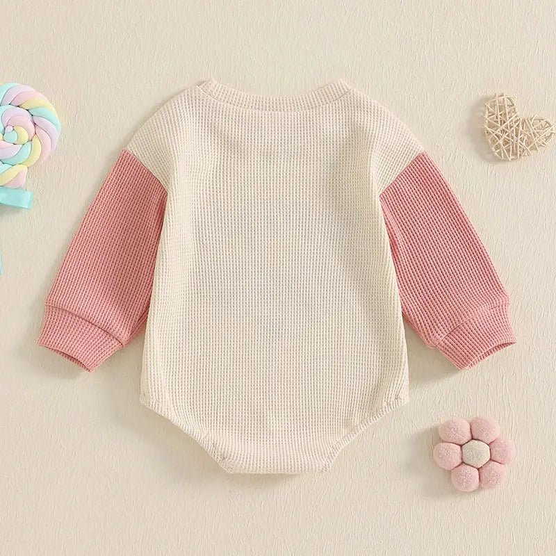 Newborn Baby Girl Clothes Long Sleeve Aunties Bestie Embroidery Romper Waffle Bodysuit Shirt Fall Outfits