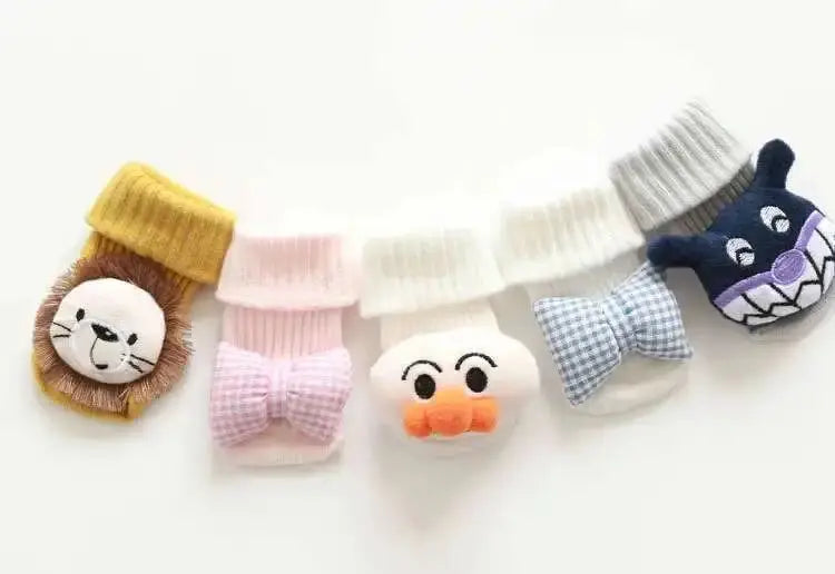 1 Pair Cotton Baby Socks Girls Boys Rubber Anti Slip Floor Cartoon Kids Toddlers Autumn Spring Newborn Infant Gift