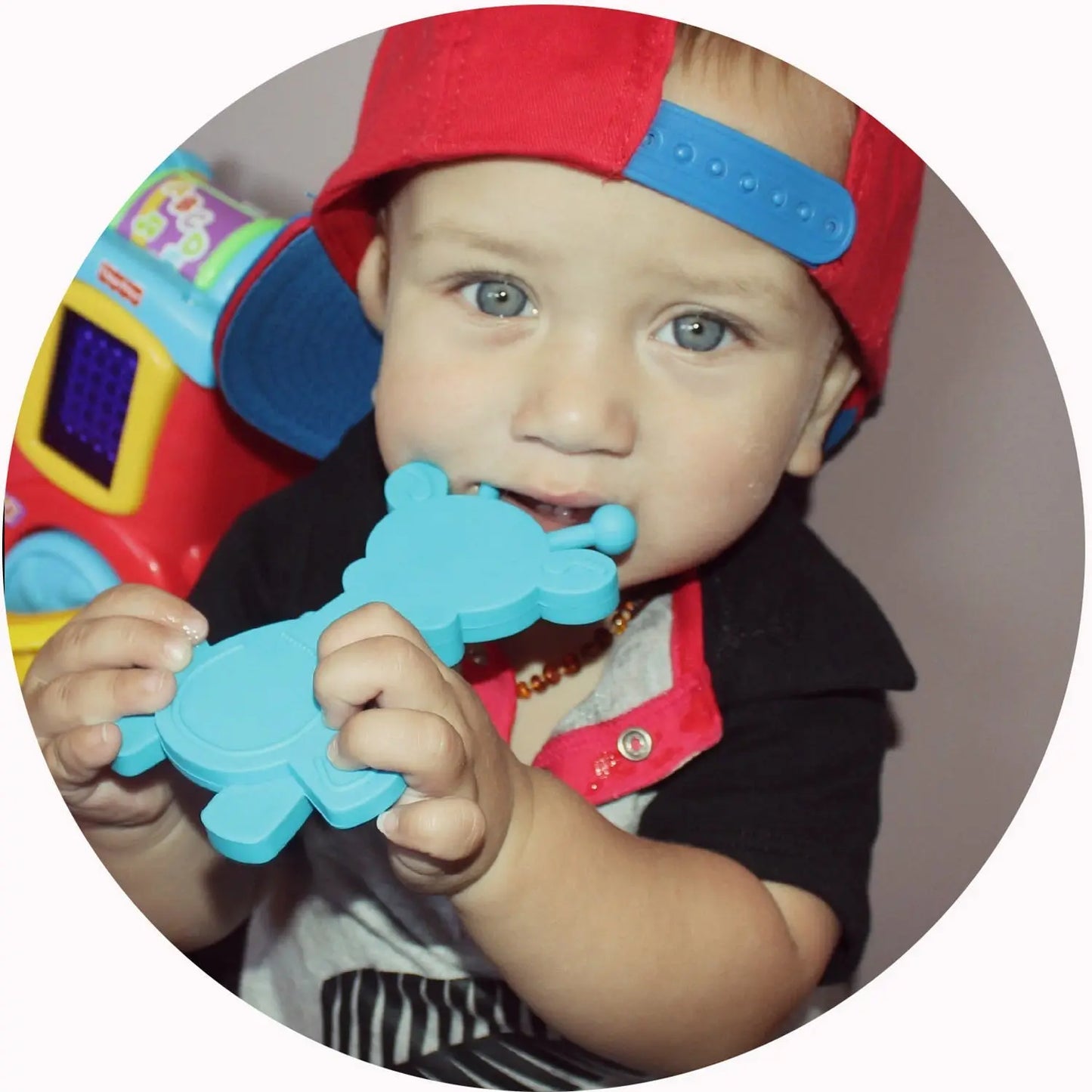 Little bamBAM Baby Teething Toy – Natural Rubber & Baltic Amber